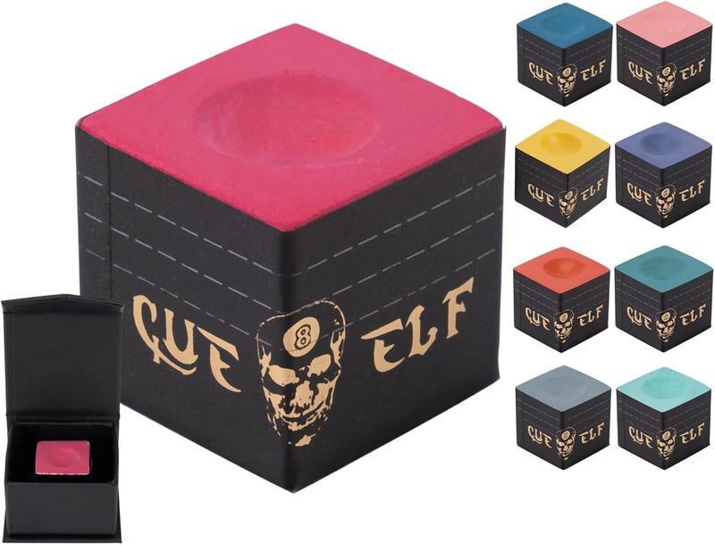 CUEELF Cube Pool Cue Chalk Technology Billiard Pool Stick Chalk for Professional Low Deflection, Durable, Reduces Miscues-1pc - Image 1